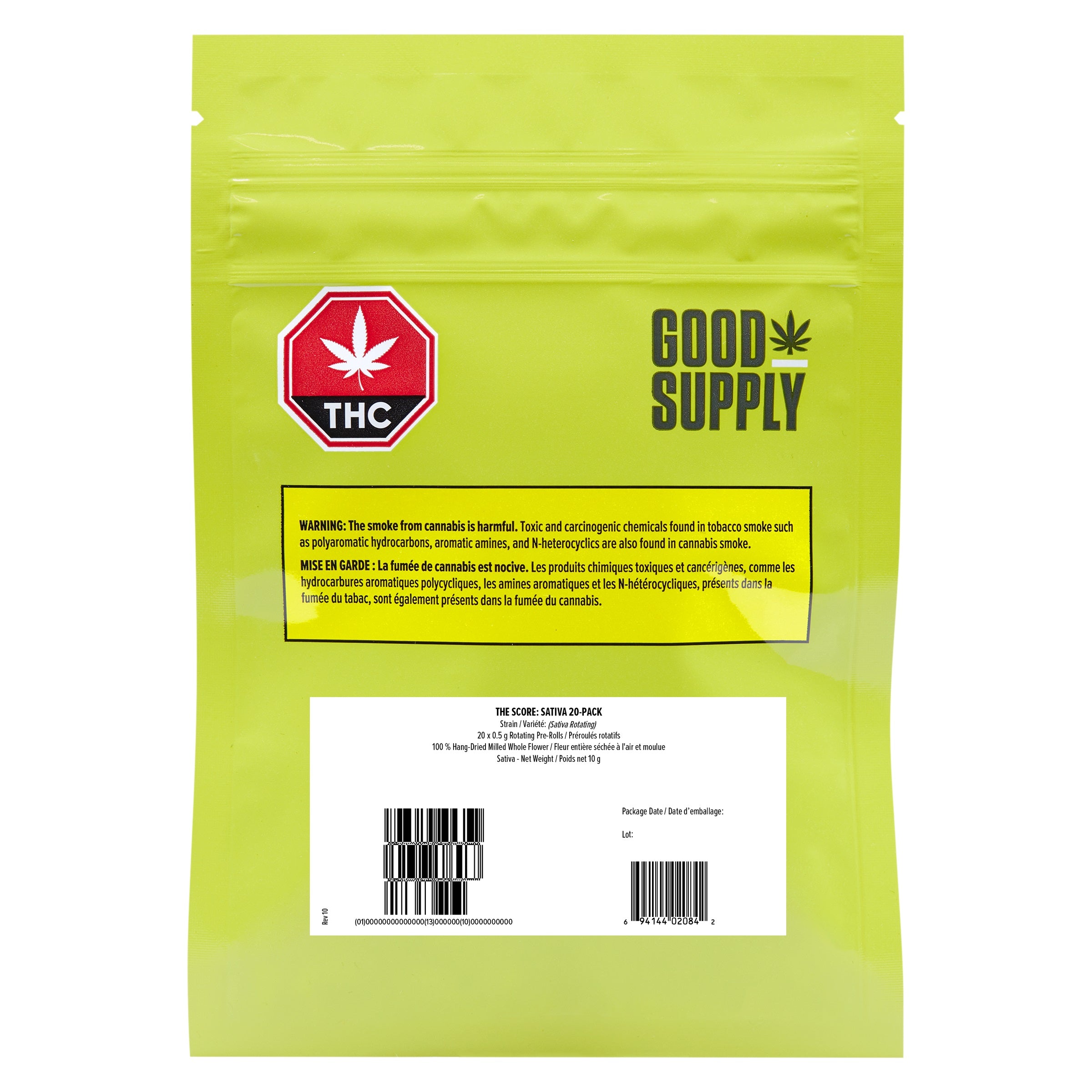 GOOD SUPPLY THE SCORE SATIVA (S) PRE-ROLL - 0.5G X 20