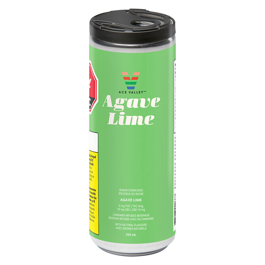 ACE VALLEY SUGFREE AGAVE LIME (H) BEV 5:10MG THC:CBD 355ML