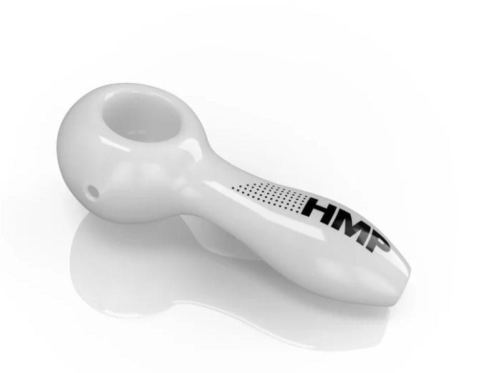 HMP GLASS SPOON 4" - WHITE