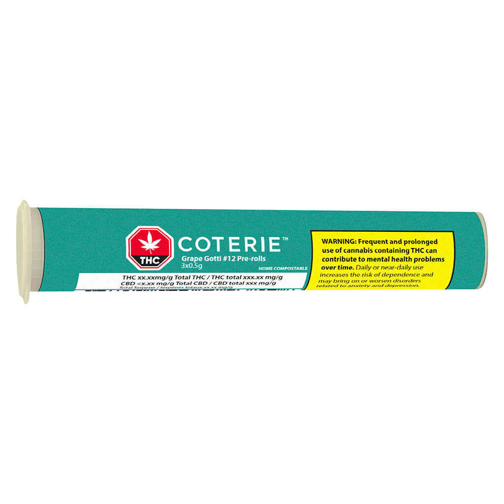 COTERIE GRAPE GOTTI #12 (IND) PRE-ROLL 0.5G X 3