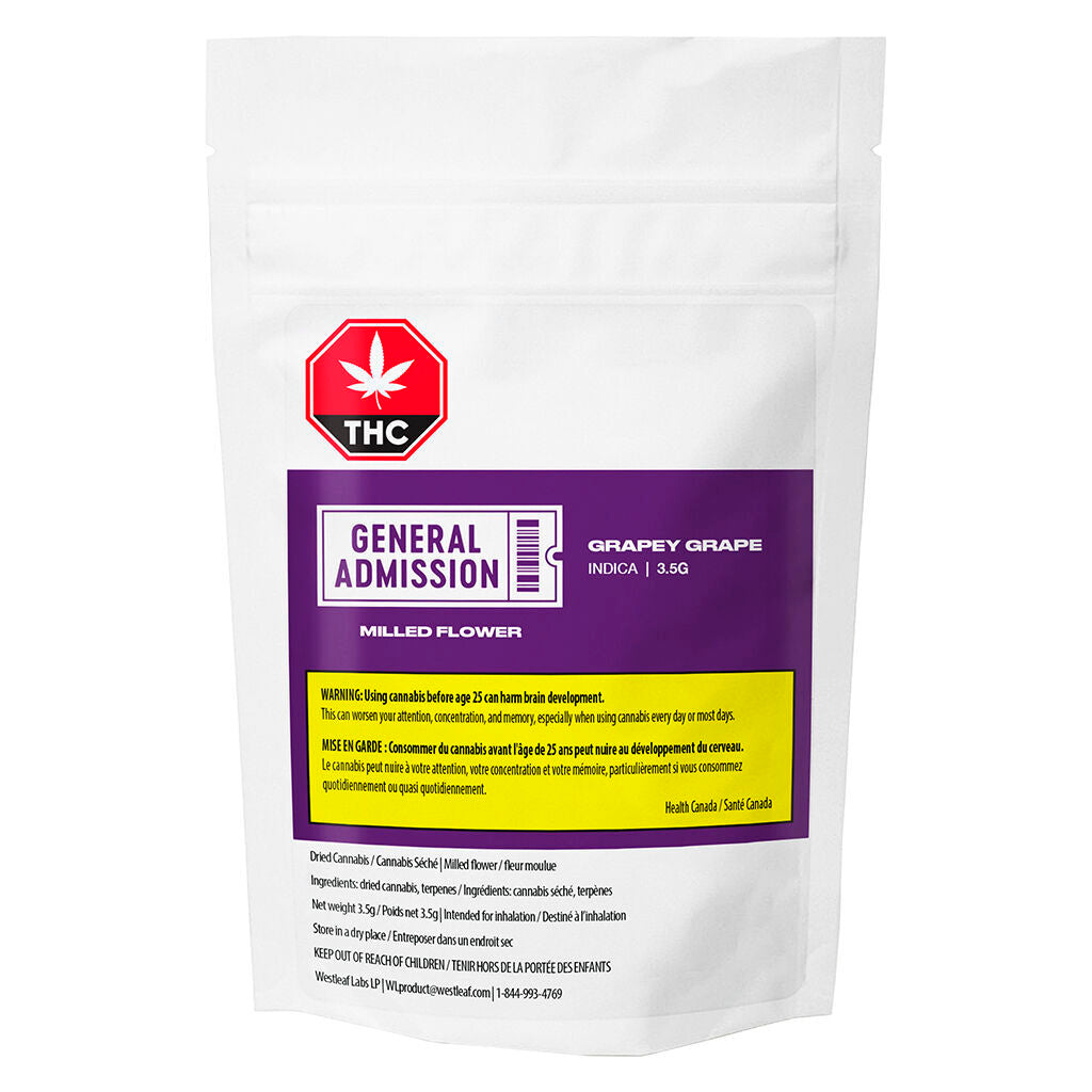 GENERAL ADMISSION GRAPEY GRAPE (IND) MILLED - 3.5G