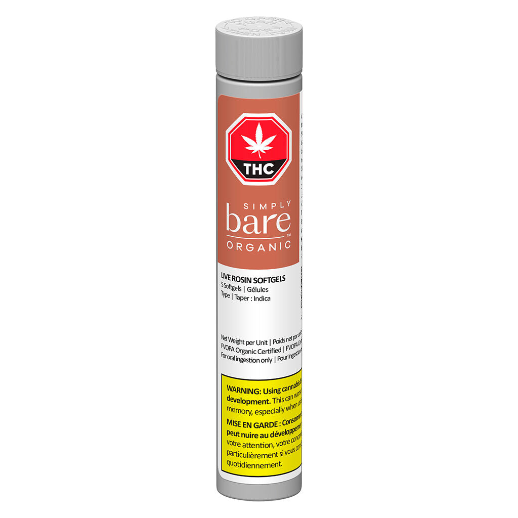 SIMPLY BARE LIVE ROSIN SOFT GEL (H) SOFTGEL 10MG THC X 5
