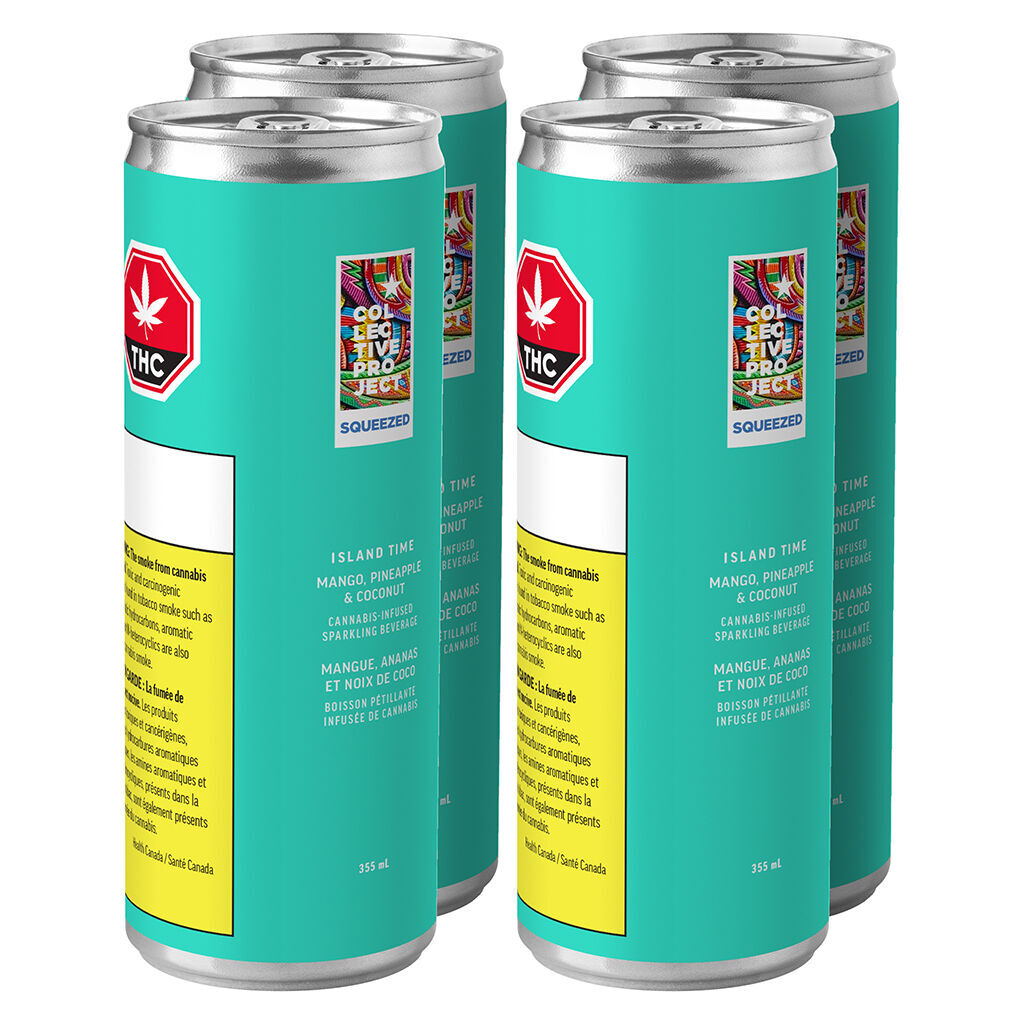 COLLECTIVE PROJECT ISLAND TIME (H) BEV 5MG THC:CBD X355ML X4