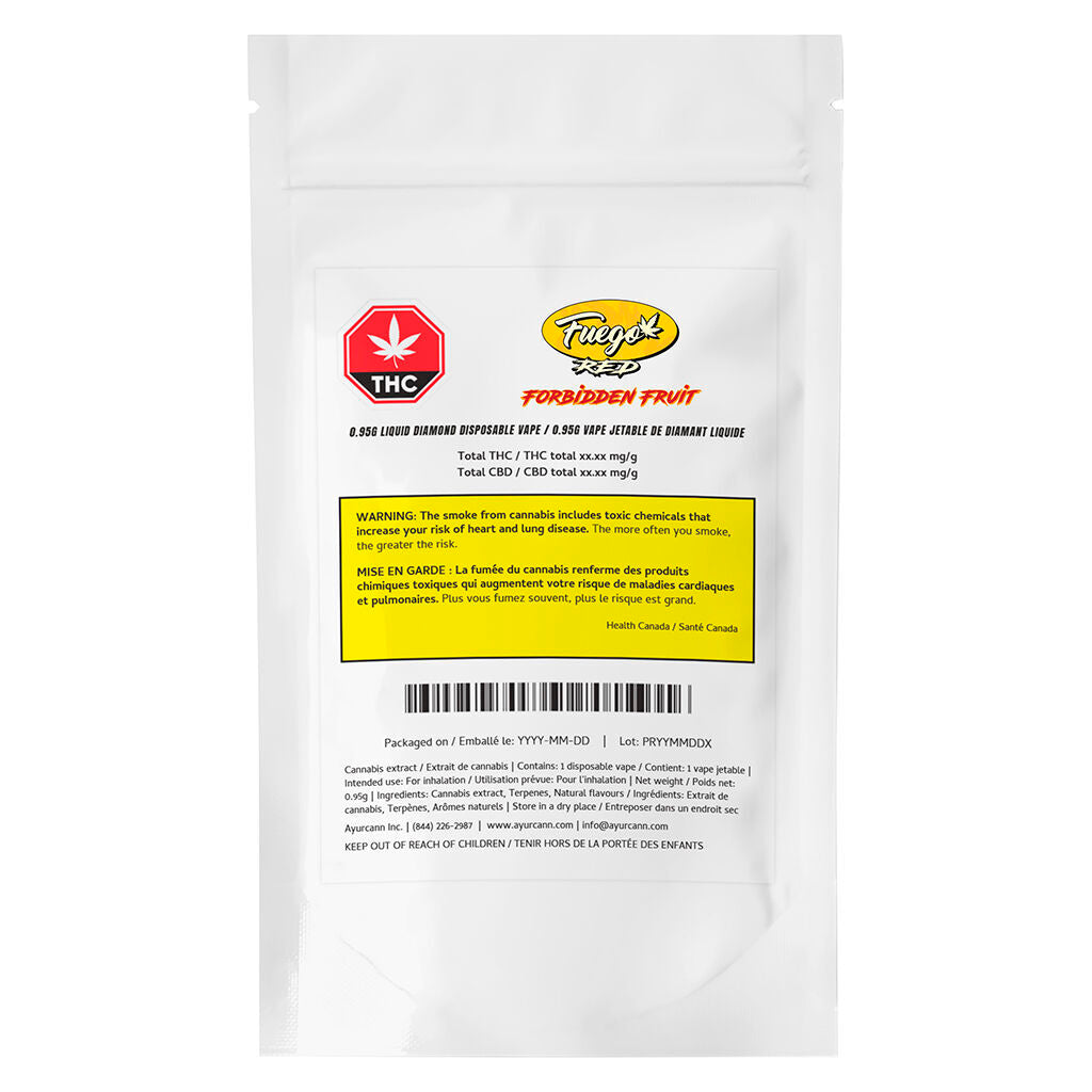 FUEGO RED FORBIDDEN FRUIT LIQUID DIAMOND (IND) PEN - 1G