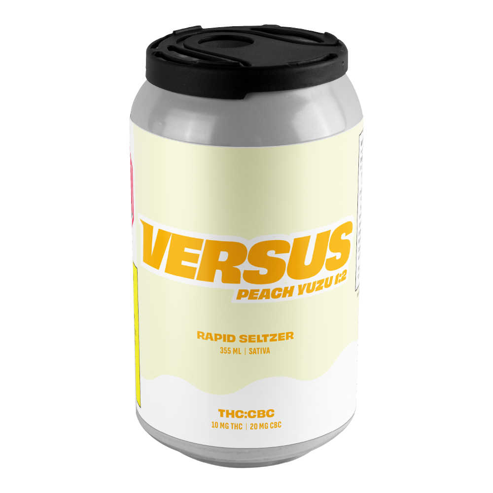 VERSUS PEACH YUZU RAPID SELTZR (S) BEV 10:20MG THC:CBC 355ML
