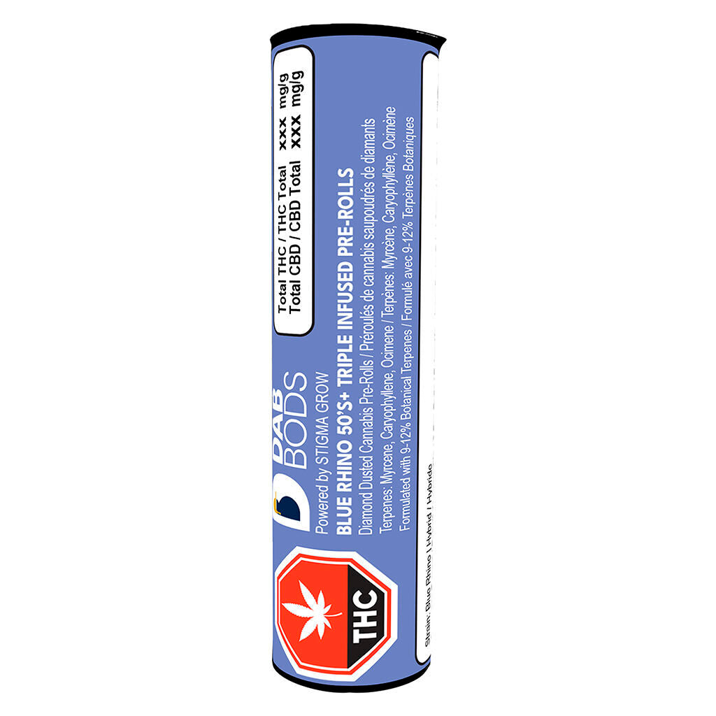 DAB BODS 50S BLUE RHINO TRIPLE (H) INF PRE-ROLL 0.5G X 3