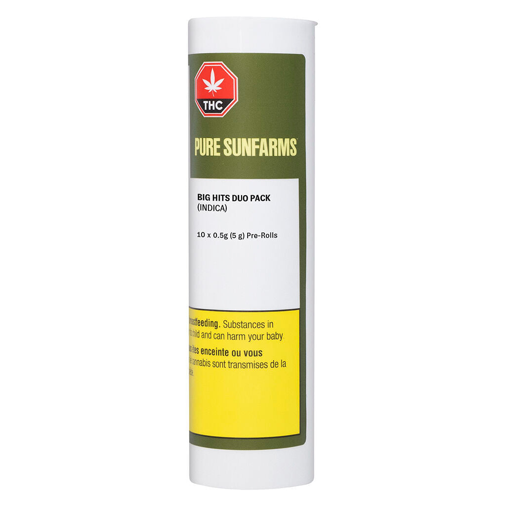 PURE SUNFARMS BIG HITS DUO PK KG:BW (IND) PRE-ROLL 0.5G X 10