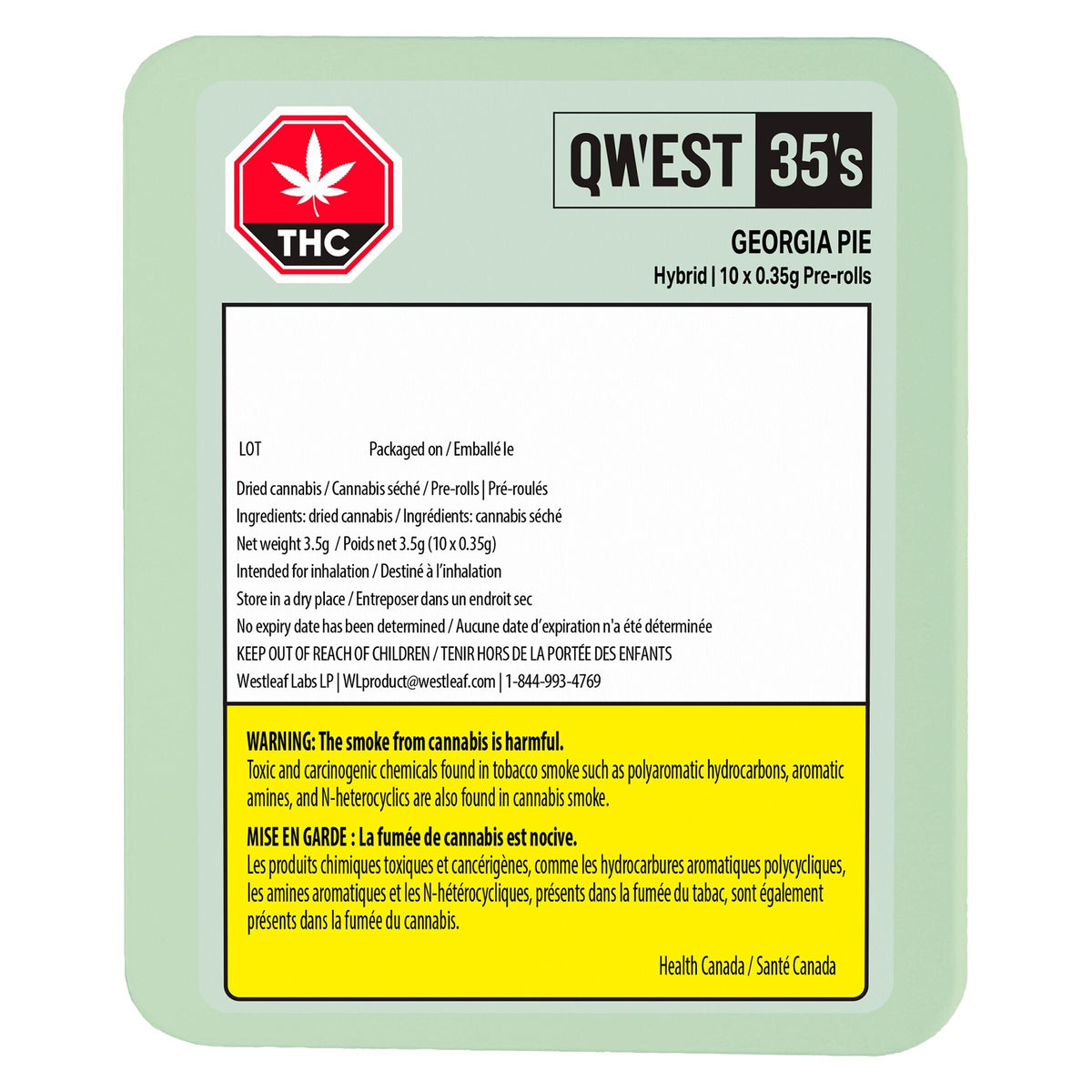 QWEST 35S LAZER JET (H) PRE-ROLL - 0.35G X 10