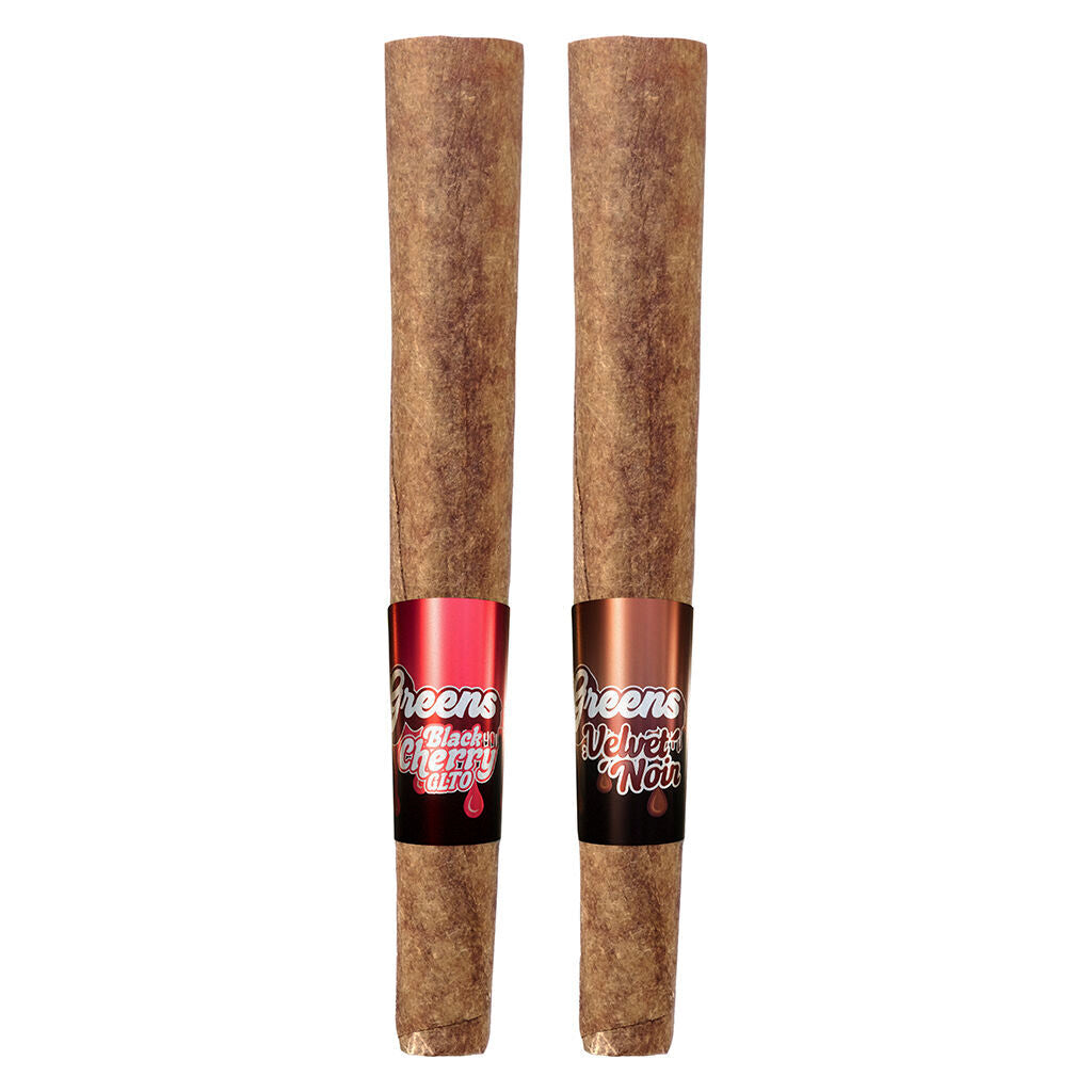 STICKY GREENS BLK CHRY+VLVT NOIR BLNT (IND) INF PREROLL 1GX2