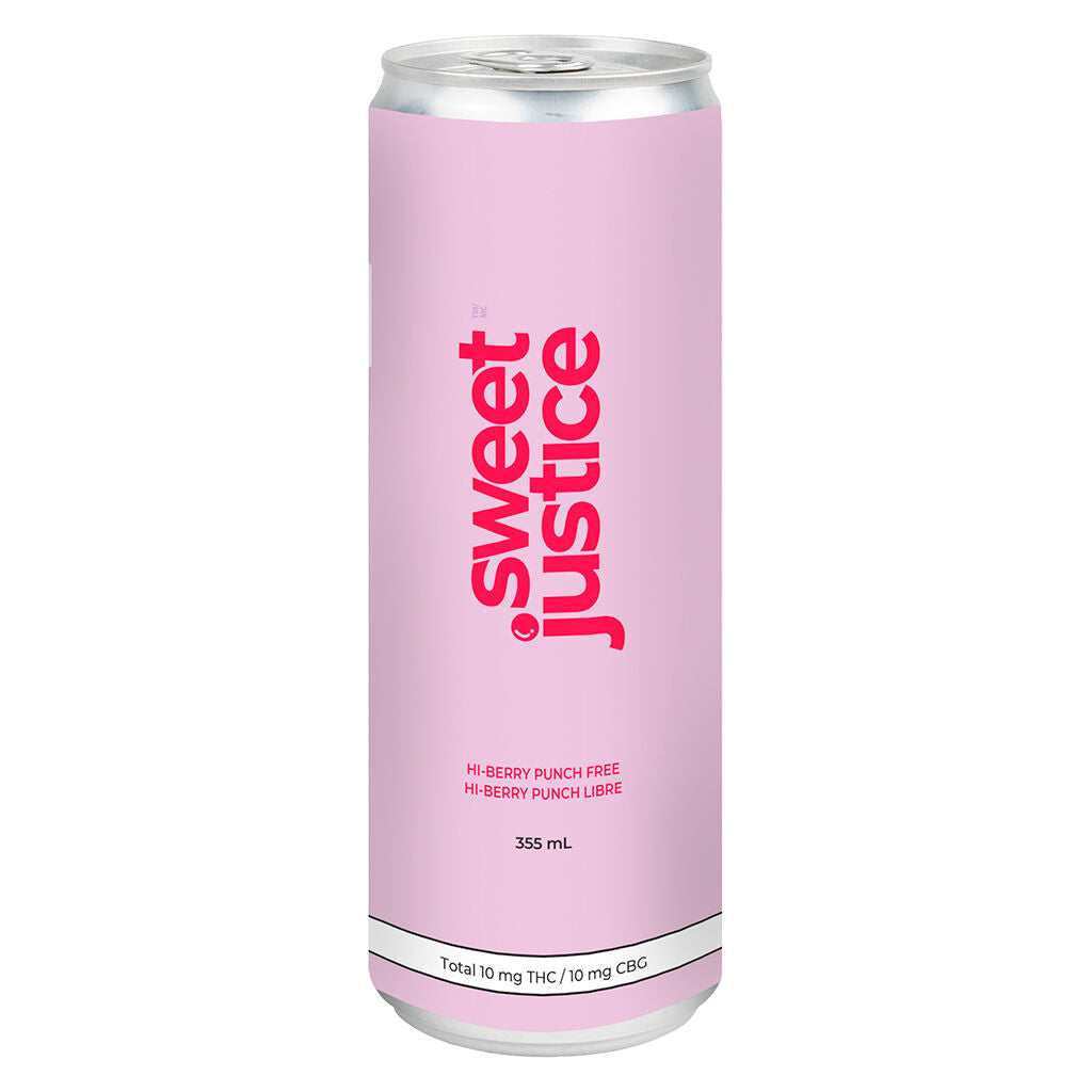 SWEET JUSTICE ZERO HI-BERRY PUNCH (H) BEV 10MG THC:CBG 355ML
