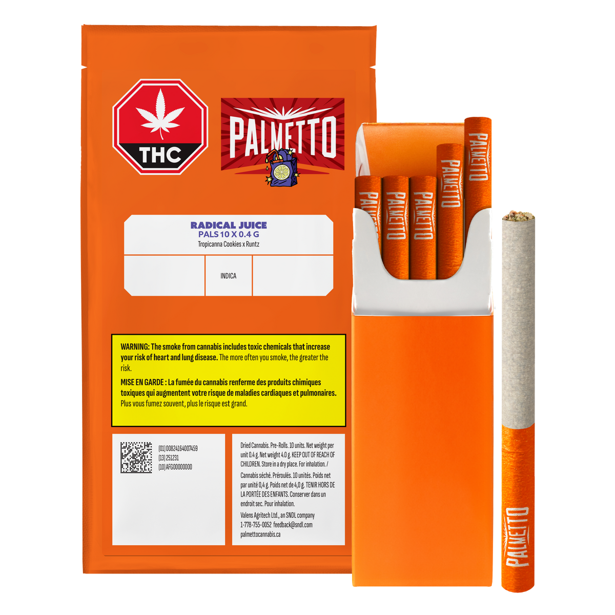 PALMETTO PALS RADICAL JUICE (IND) PRE-ROLL - 0.4G X 10