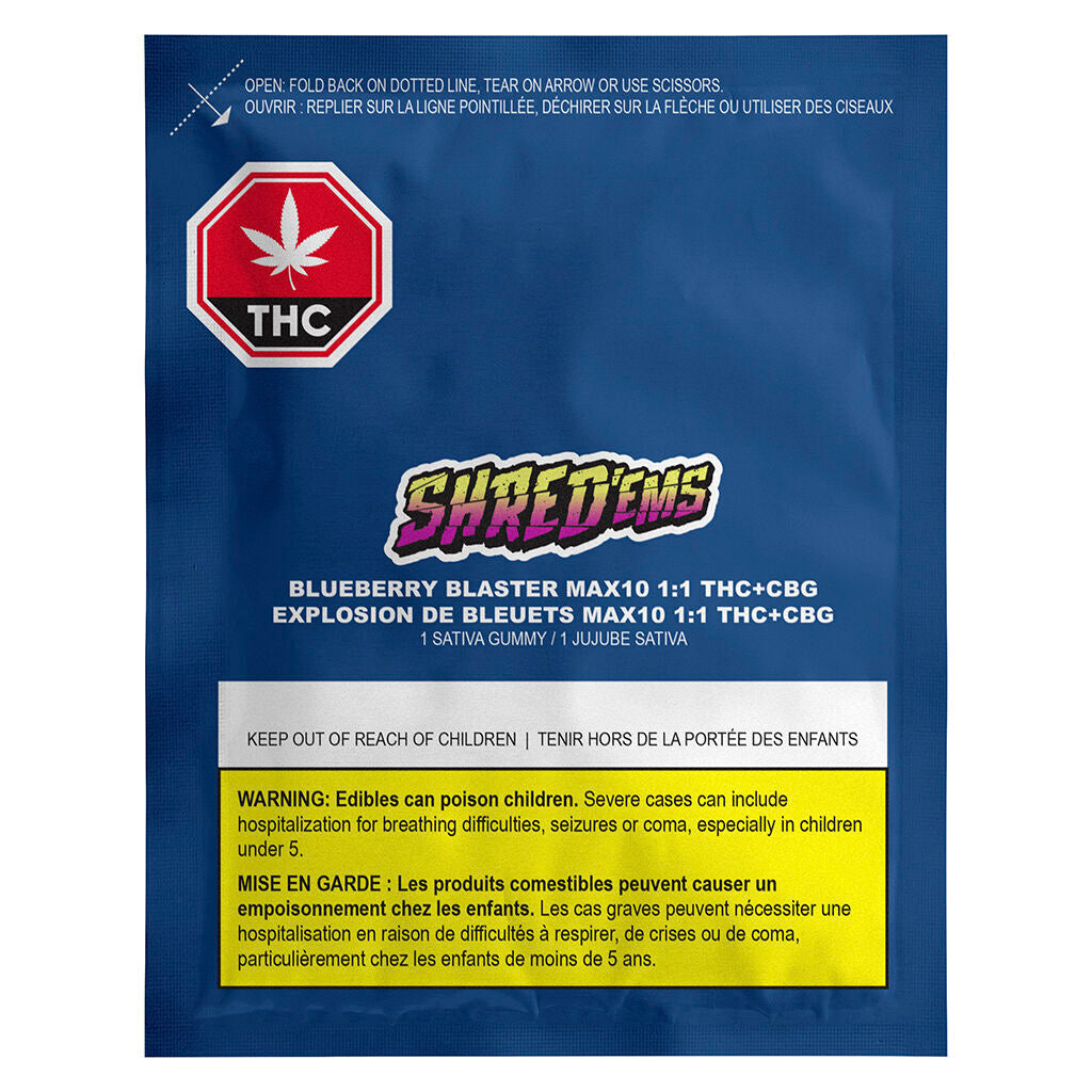 SHREDEMS BLUEBERRY BLASTER MAX 10 (S) CHEW - 10MG THC:CBGX10