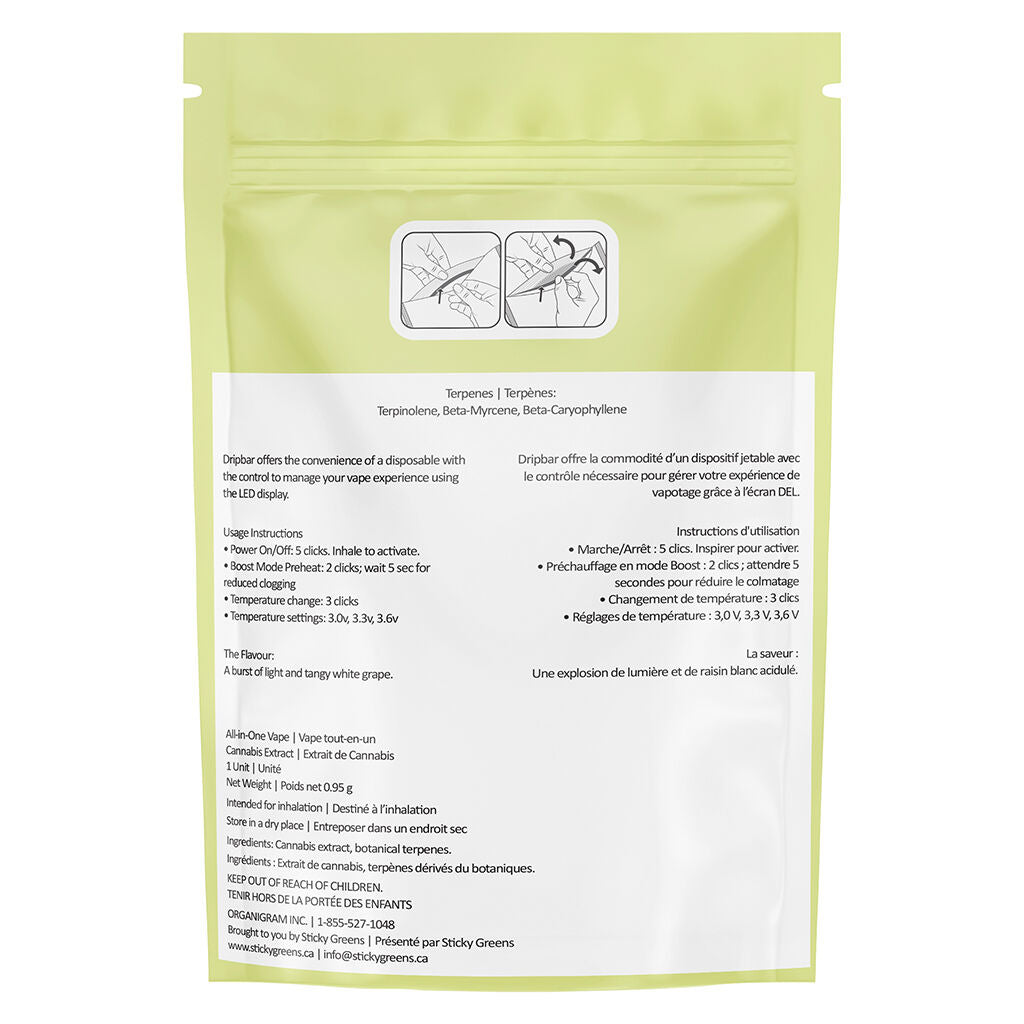 STICKY GREENS DRIPBAR WHITE GRAPE CRUSHER (S) PEN - 0.95G