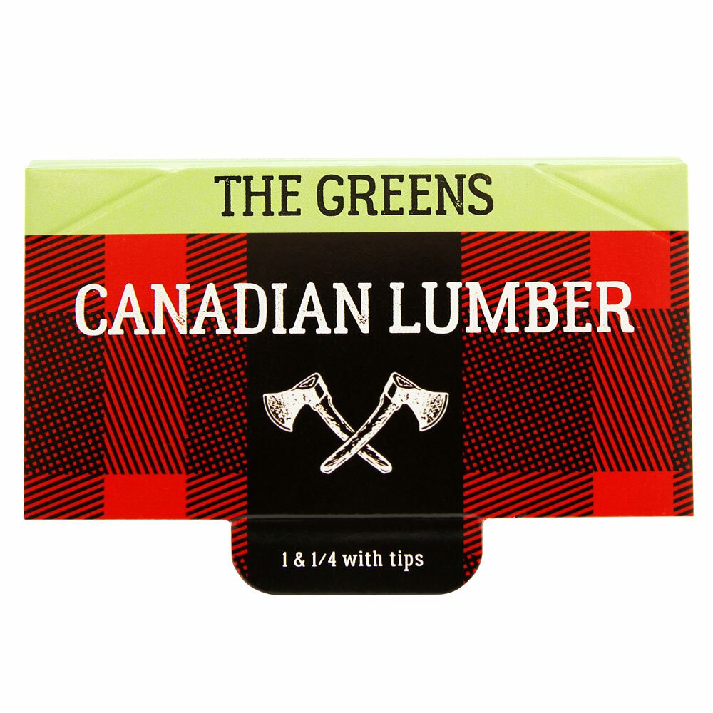 CANADIAN LUMBER GREENS 1 1/4 ROLLING PAPERS W/ TIPS