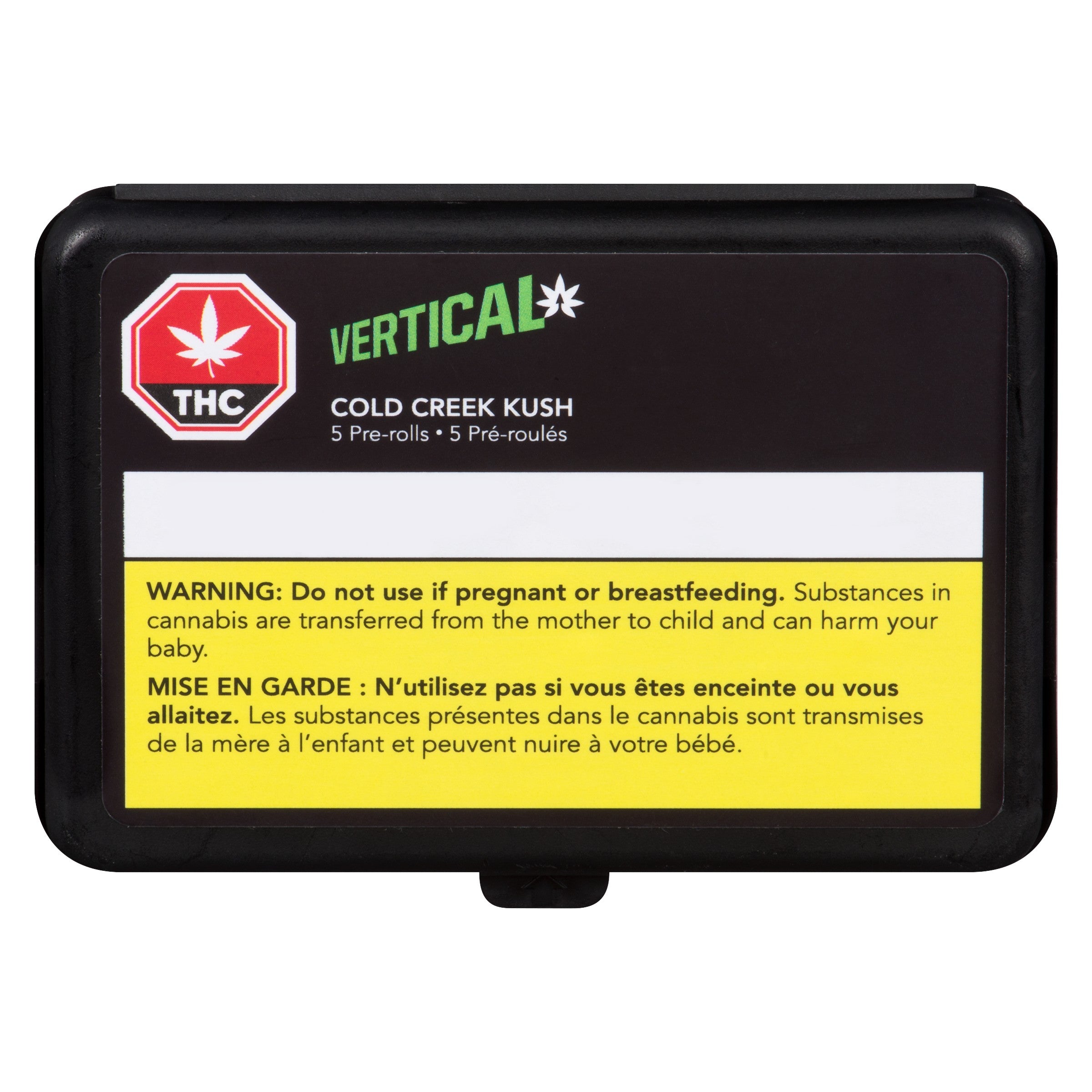 VERTICAL CANNABIS COLD CREEK KUSH (IND) PRE-ROLL - 0.5G X 5