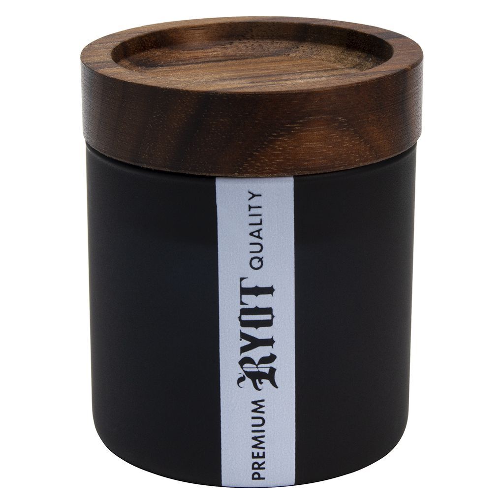 RYOT GLASS JAR WITH WOODEN TRAY LID