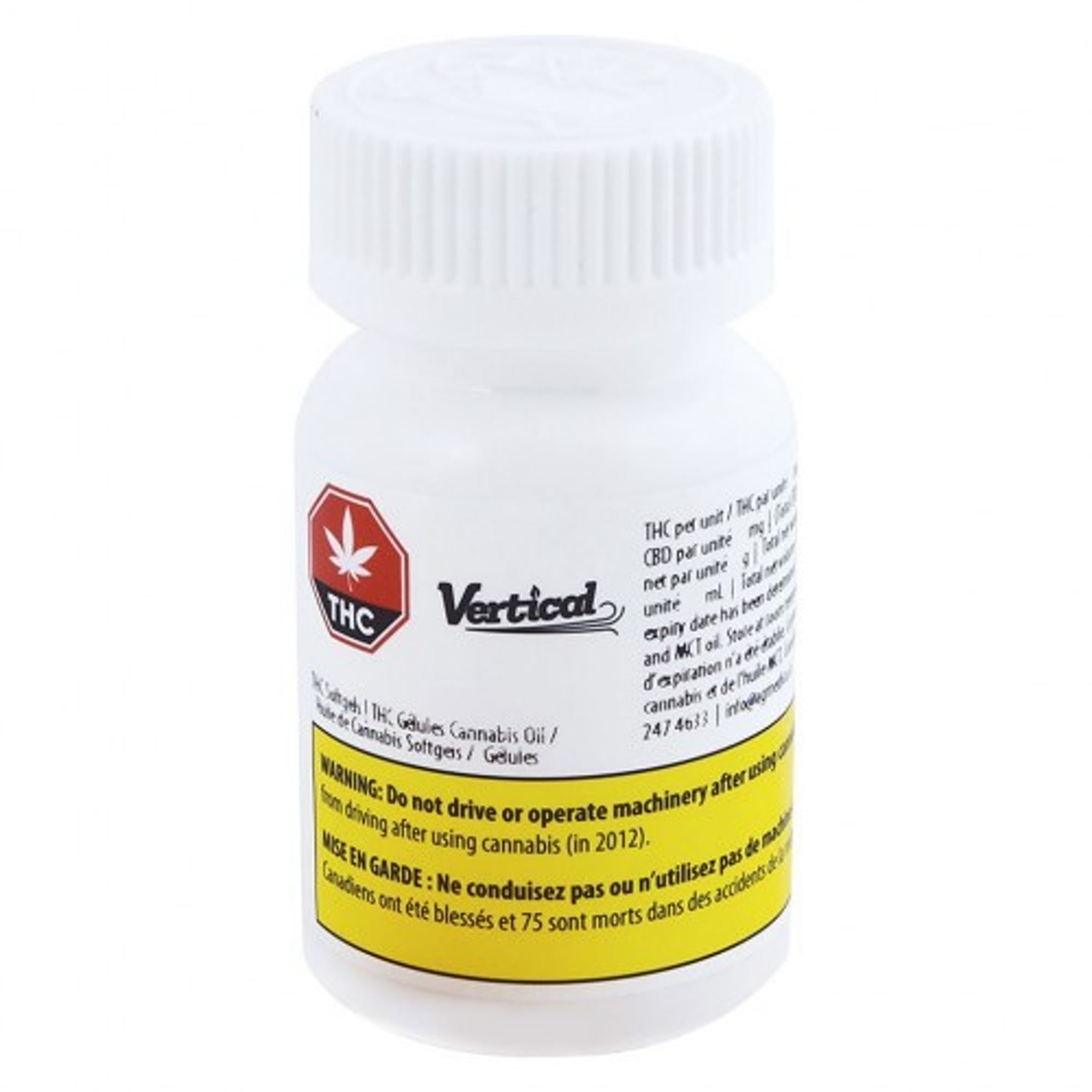 VERTICAL CANNABIS THC (H) SOFT GELS - 2.5MG X 15