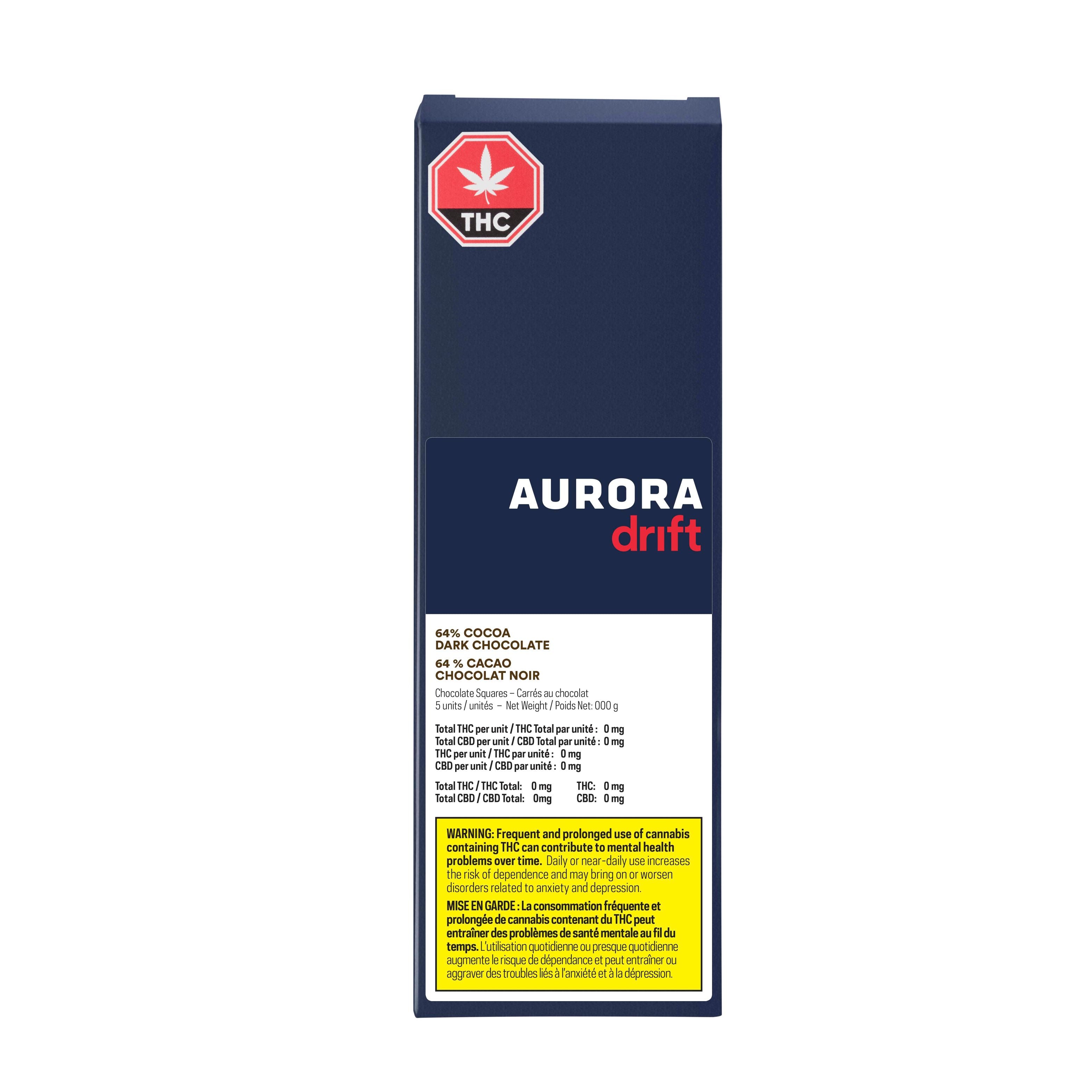 AURORA DRIFT DARK CHOCOLATE (S) CHOC - 2MG THC X 5