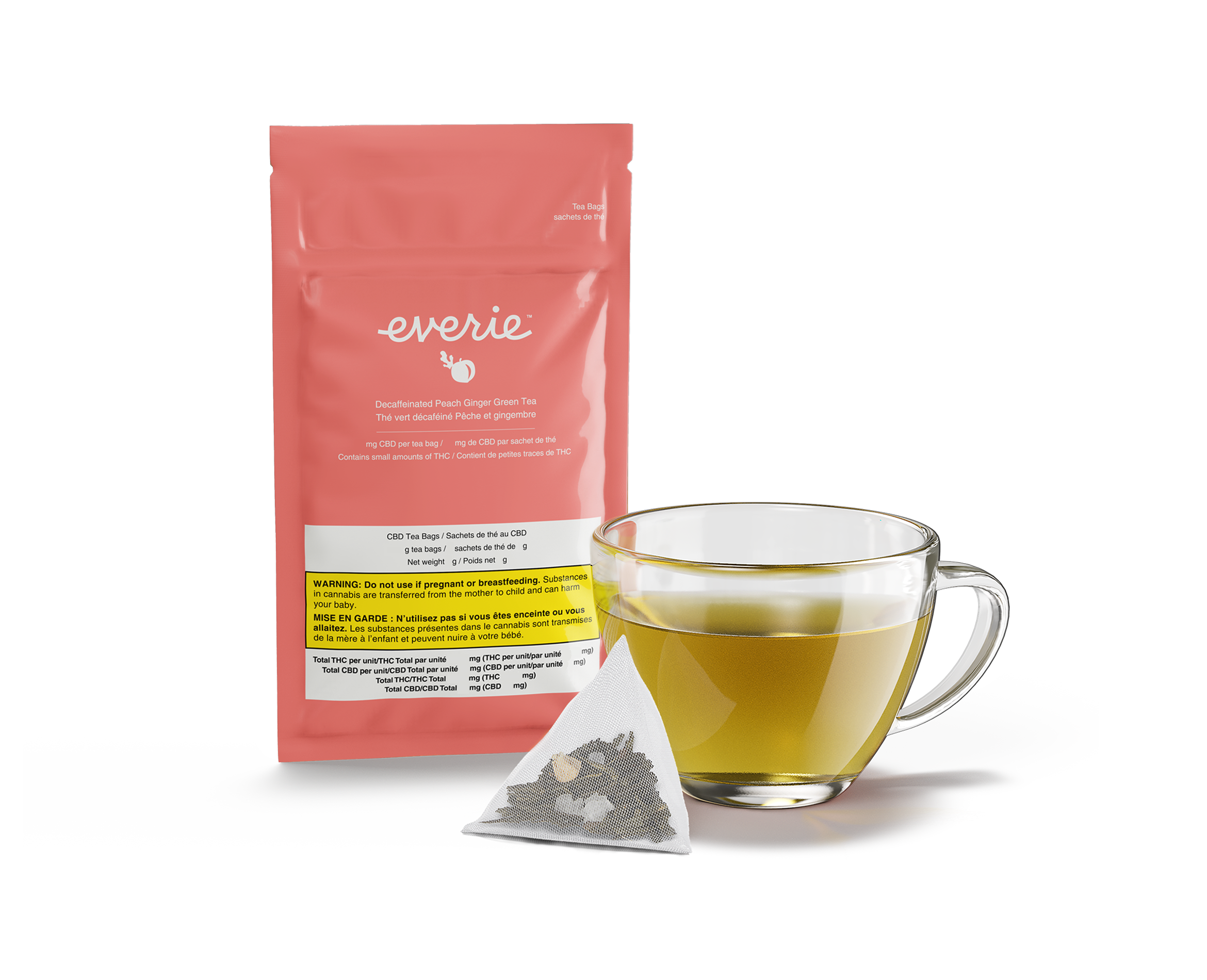 EVERIE PEACH GINGER (H) TEA BAGS - 10MG CBD X 3