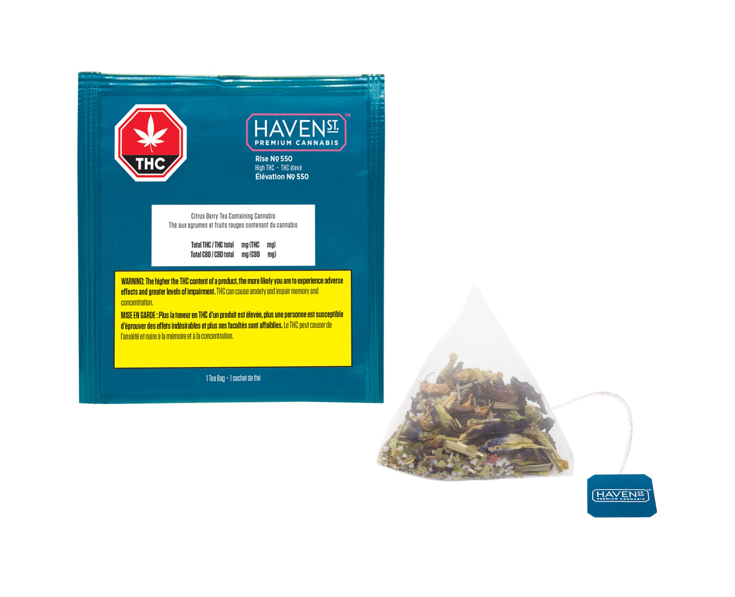 HAVEN ST NO 550 RISE (H) TEA BAGS - 10MG THC X 1