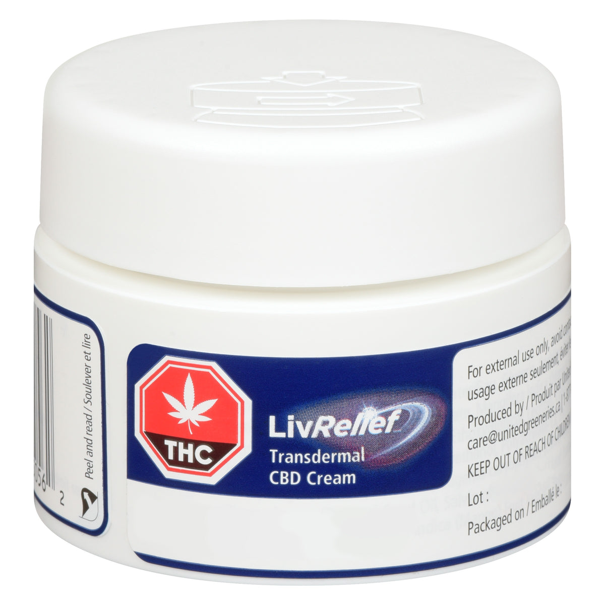 LIVRELIEF TRANSDERMAL CBD (H) CBD CREAM - 250MG CBD