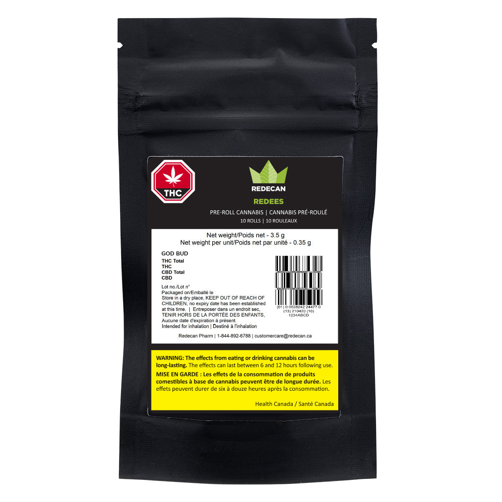 REDECAN GOD BUD (IND) PRE-ROLL - 0.35G X 10
