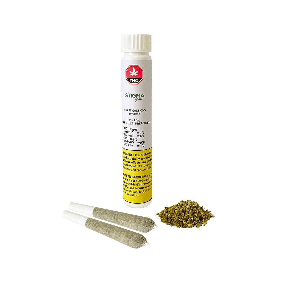 STIGMA GROW CRAFT CANNONS (H) PRE-ROLL - 1G X 2