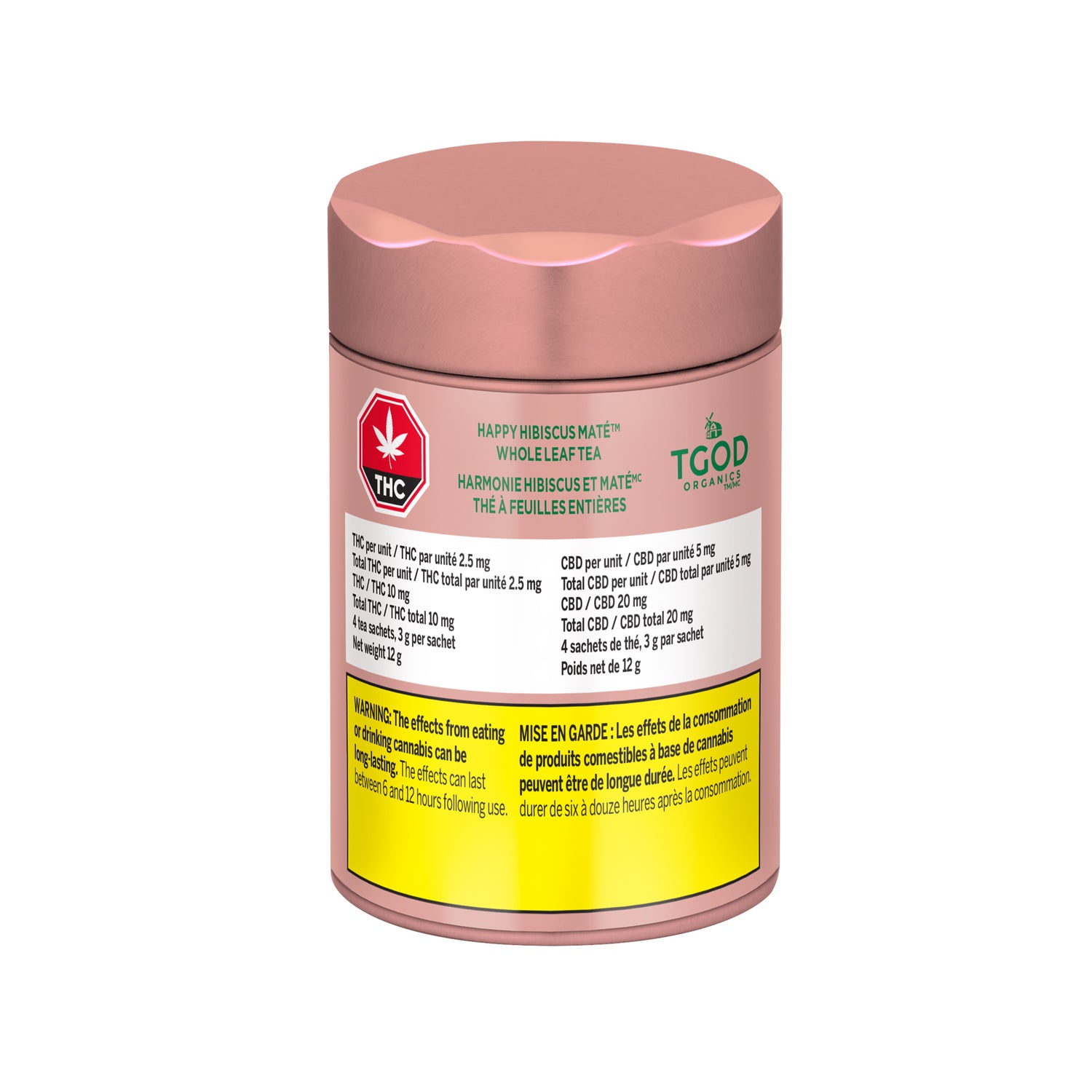 TGOD HAPPY HIBISCUS MATE (H) TEA BAGS - 5MG THC X 2