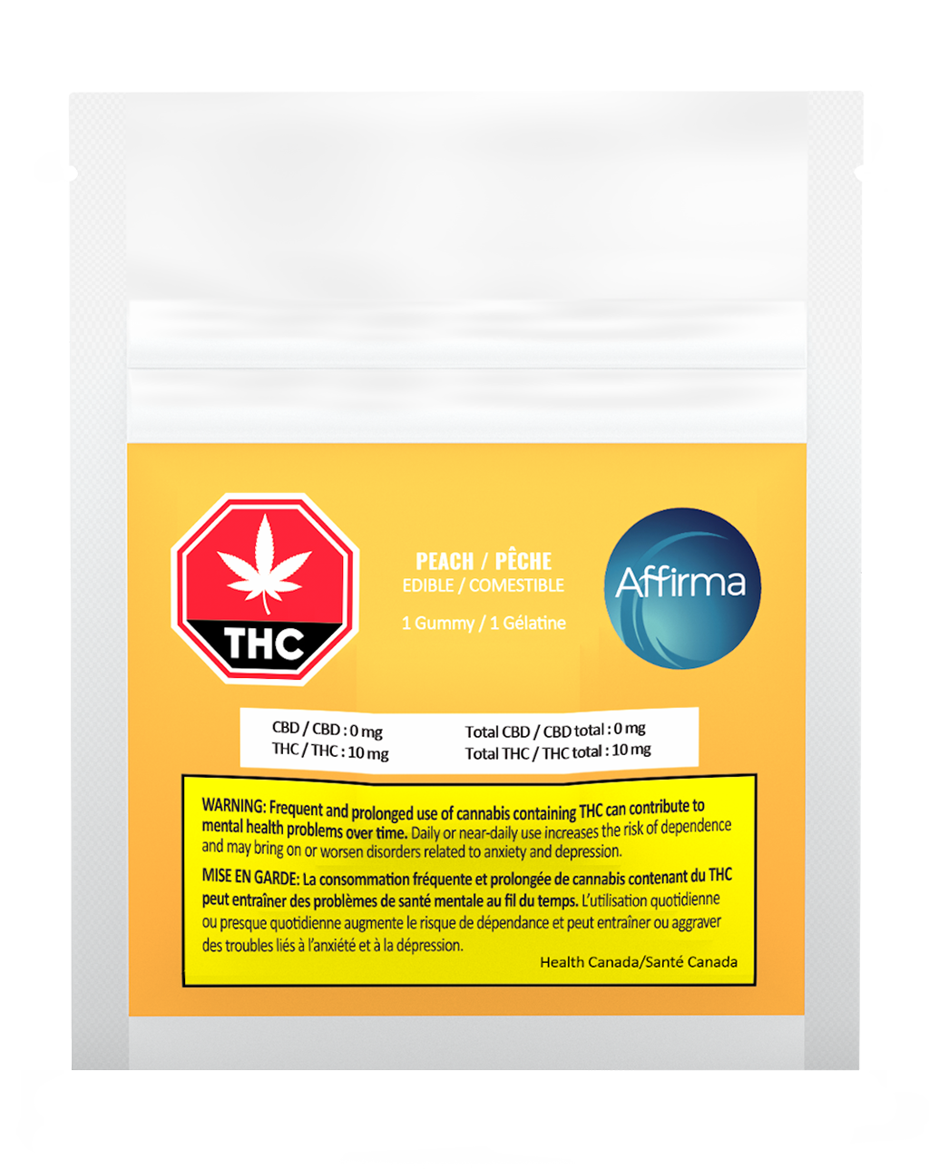 AFFIRMA PEACH (H) CHEW - 10MG THC X 1