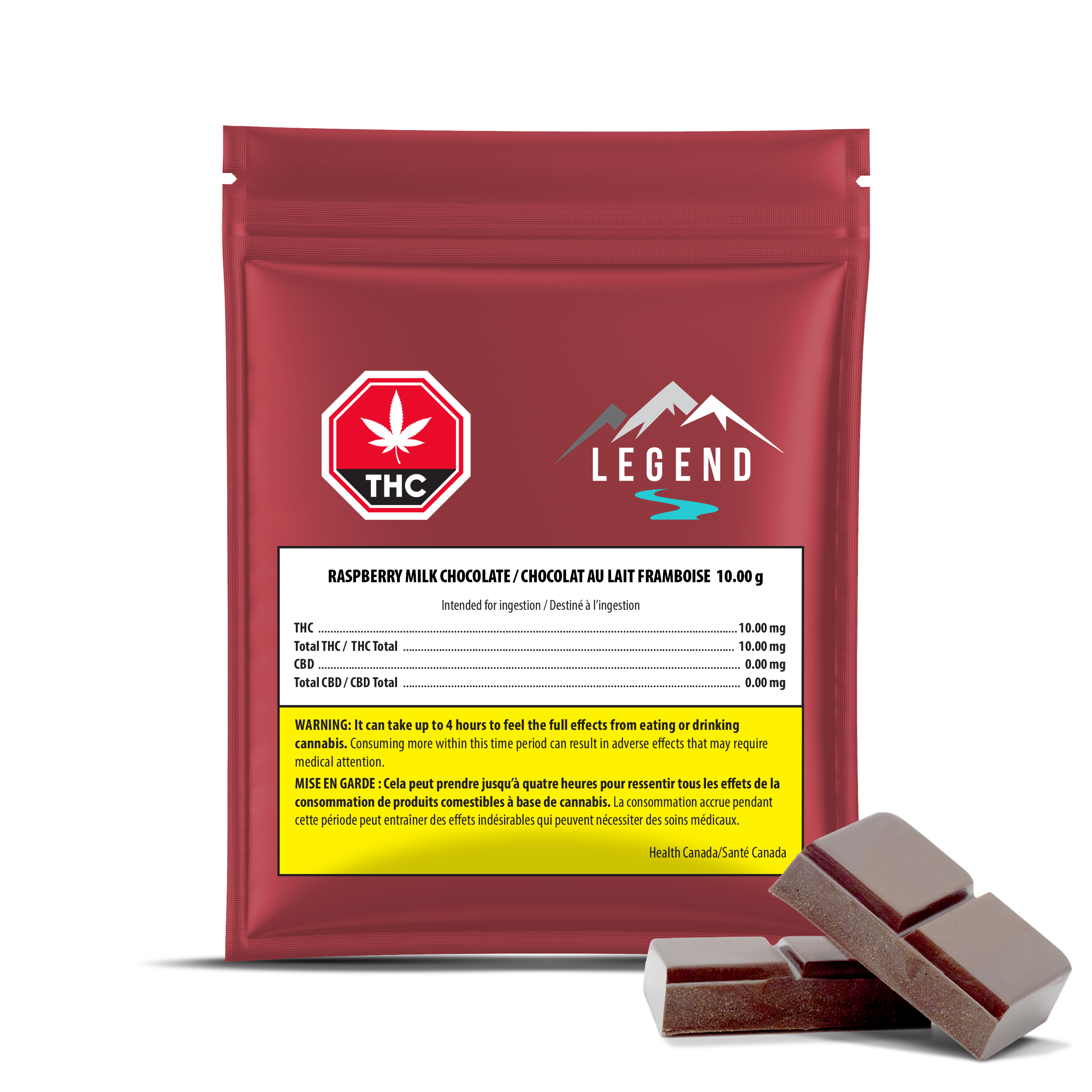 LEGEND THC RASPBERRY MILK CHOC (H) CHOC - 10MG THC X 1
