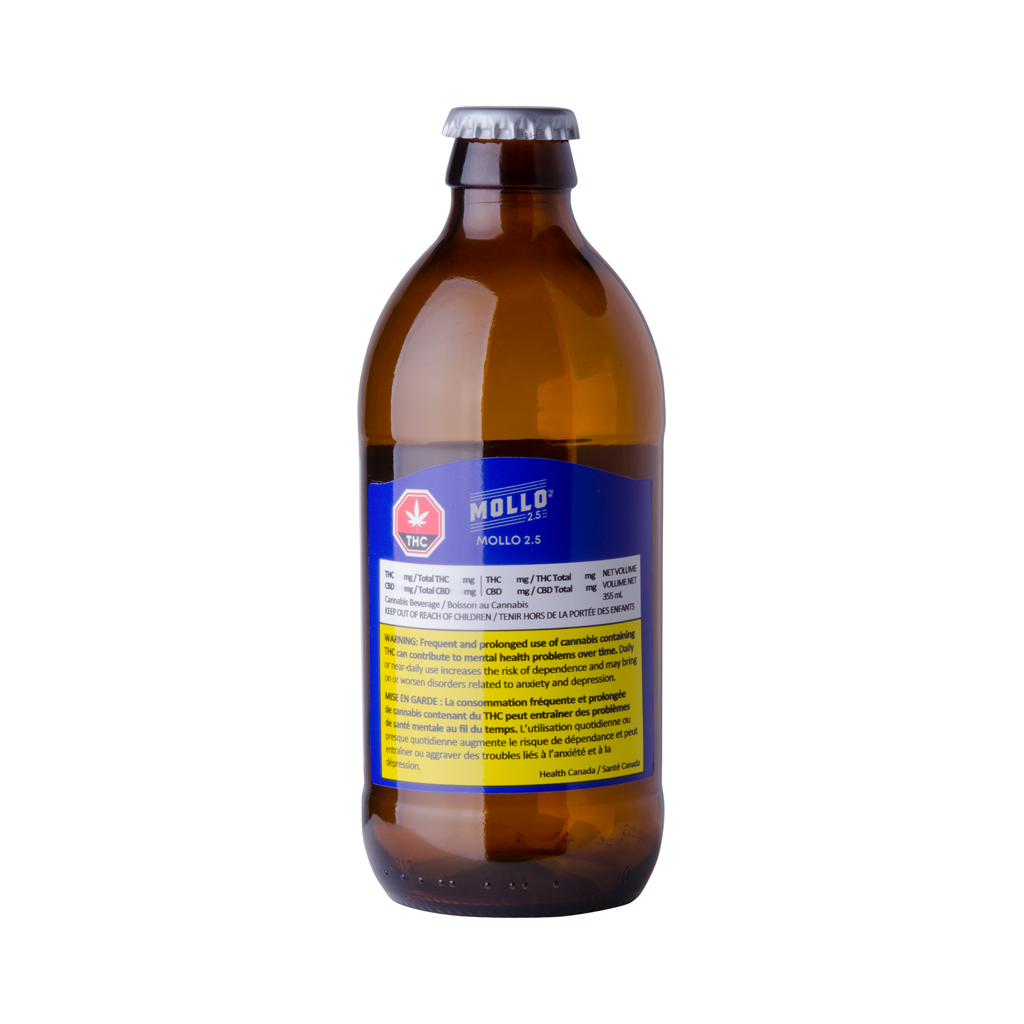 MOLLO 2.5 (H) BEV - 2.5MG THC : 2.5MG CBD X 355ML