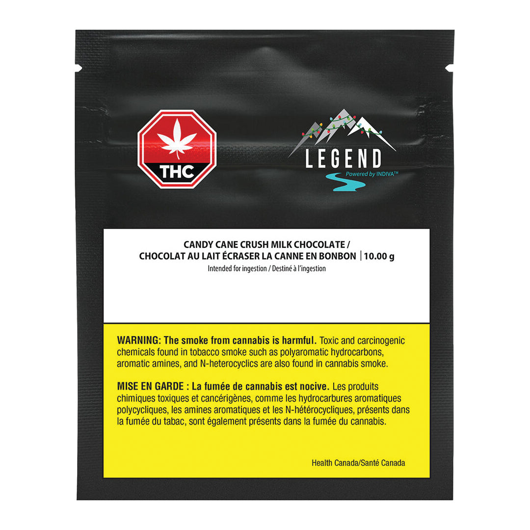 LEGEND CANDY CANE CRUSH MILK CHOC (H) CHOC - 2.5MG THC X 4