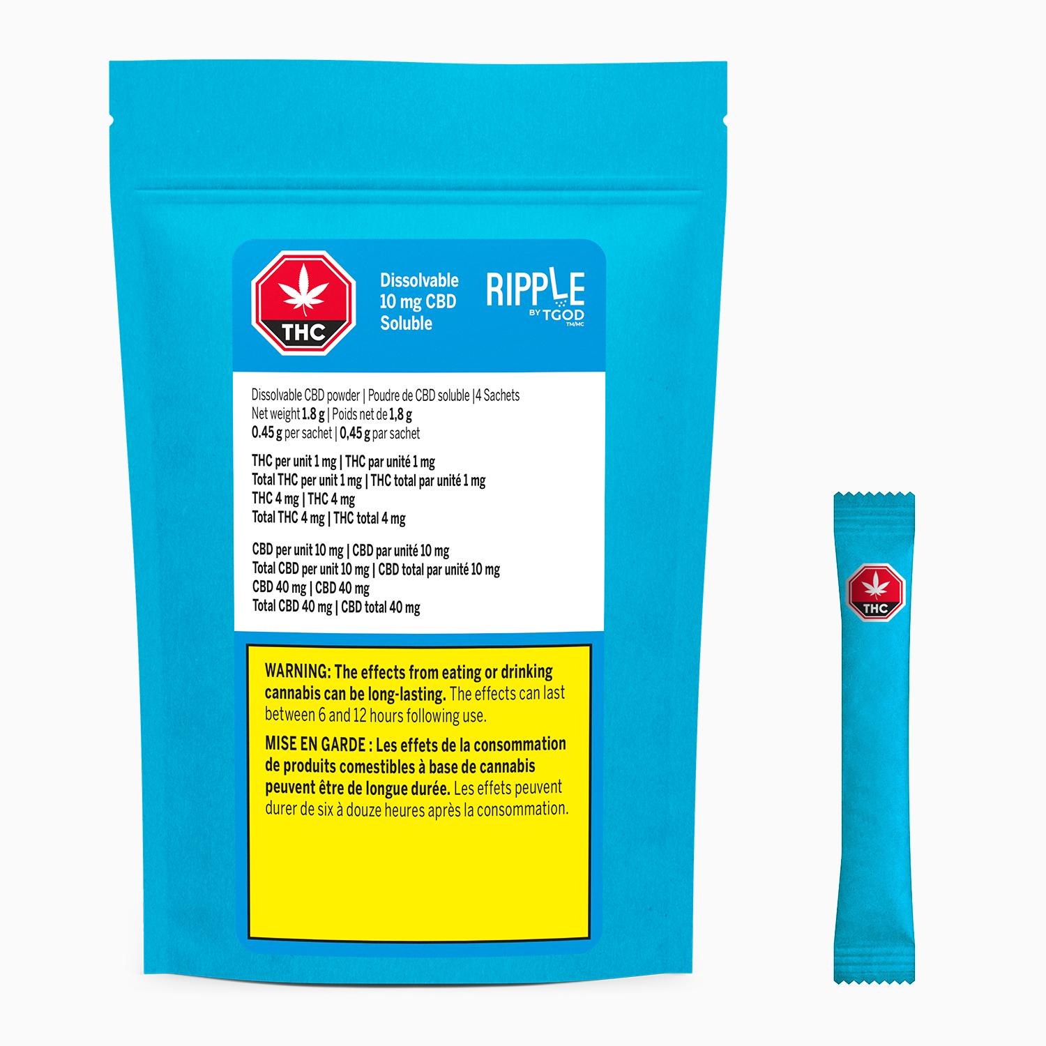 TGOD RIPPLE CBD (H) POWDER - 10MG CBD X 4