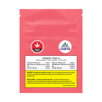 WANA SOUR STRAWBERRY (H) CHEW - 10MG CBD X 2