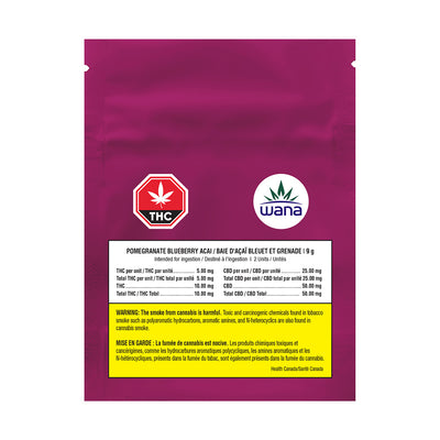 WANA POMEGRANATE BLUEBERRY ACAI 1:5 CBD (H) CHEW 5:25MG X 2