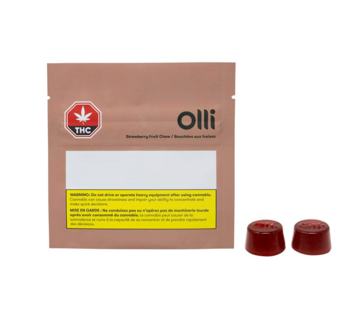 OLLI STRAWBERRY CBD (H) CHEW - 1MG THC : 5MG CBD X 2