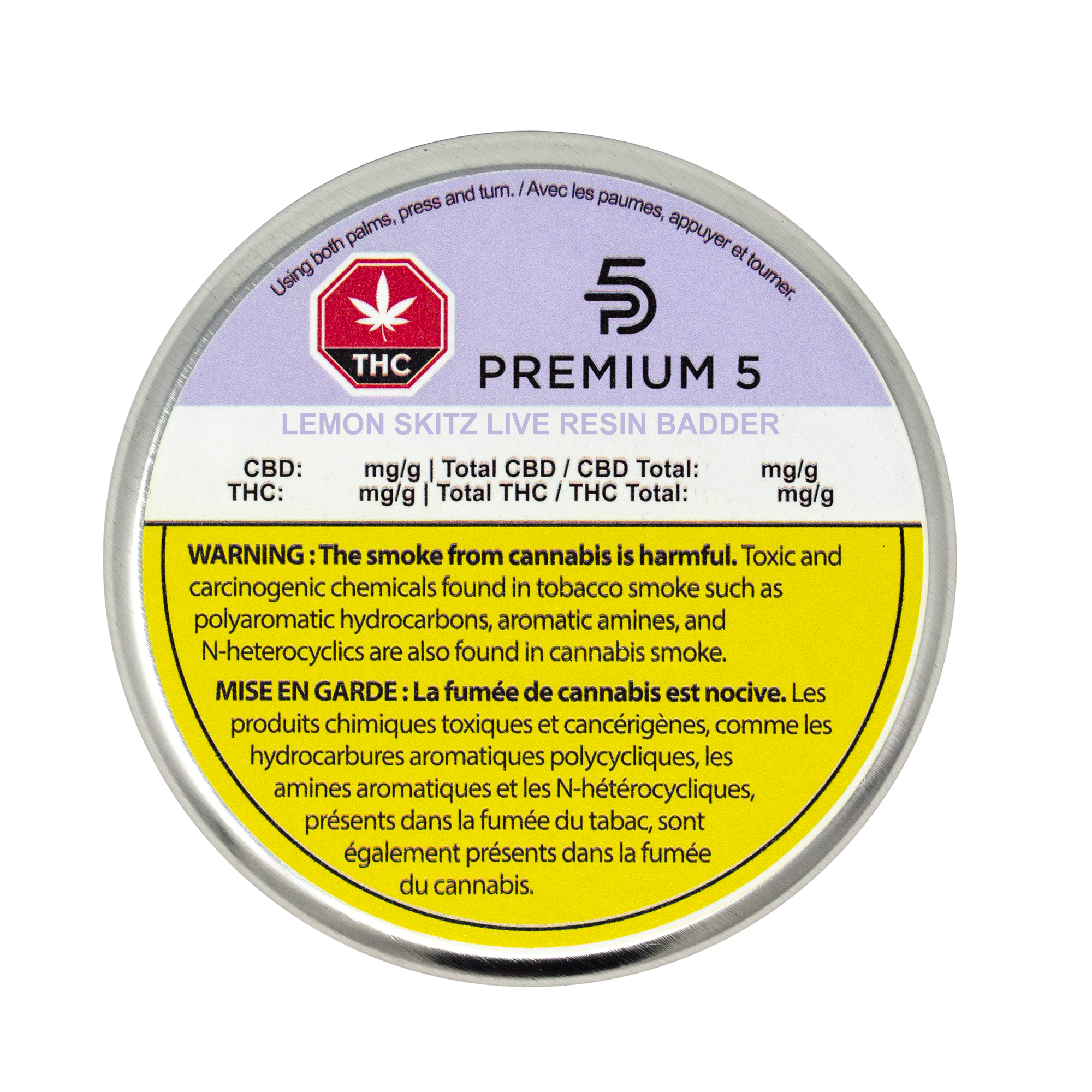PREMIUM 5 LEMON SKITZ LIVE RESIN (H) BADDER - 0.5G