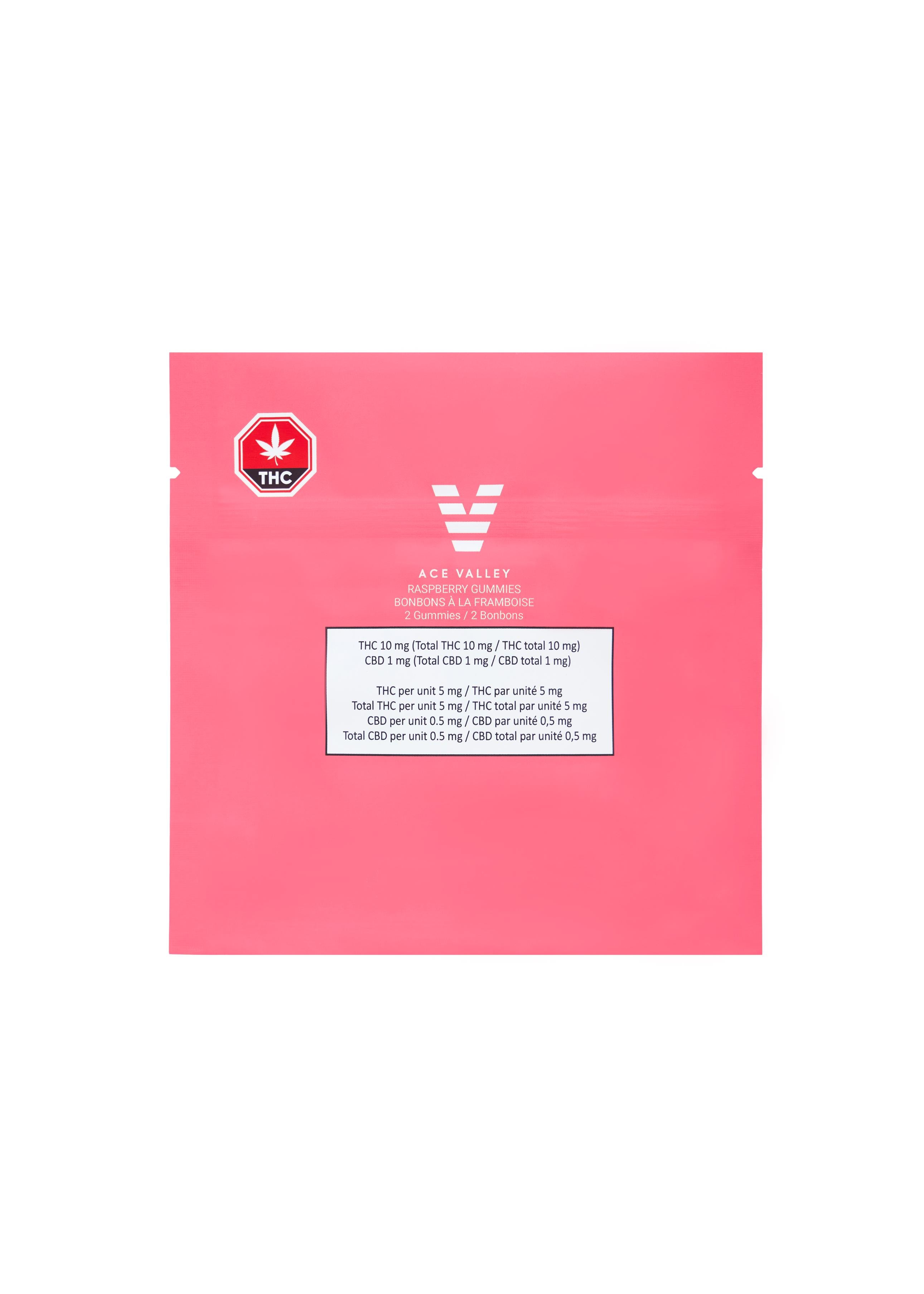 ACE VALLEY RASPBERRY (H) CHEW - 5MG THC X 2