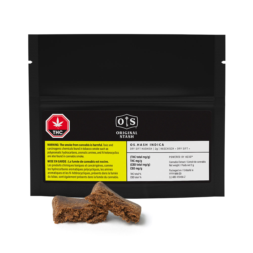 ORIGINAL STASH OS.HASH INDICA (IND) HASH - 2G