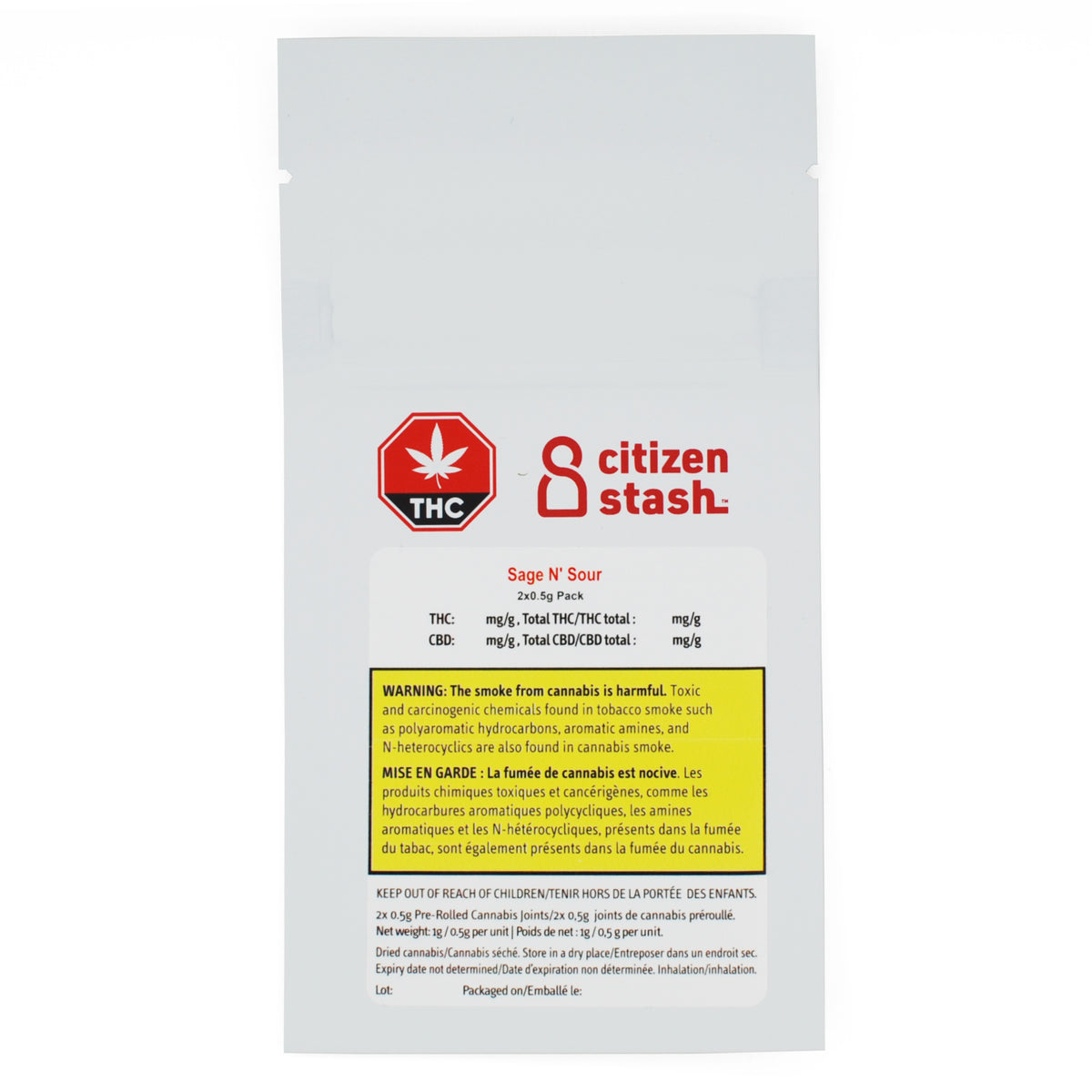 CITIZEN STASH SAGE N' SOUR (S) PRE-ROLL - 0.5G X 2