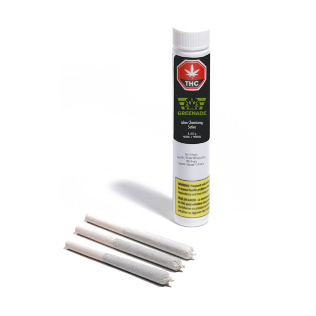 GREENADE ALIEN CHEMDAWG (S) PRE-ROLL - 0.5G X 3