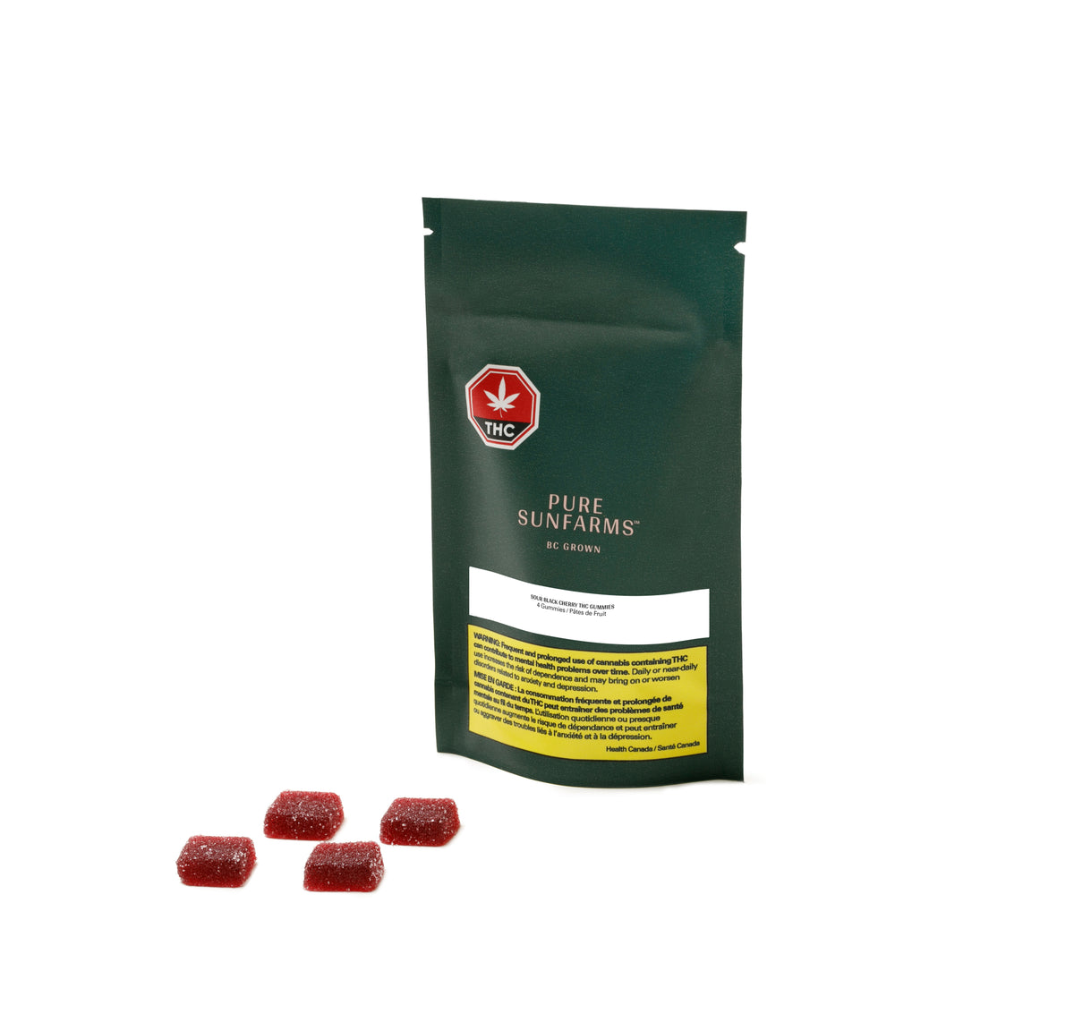 PURE SUNFARMS SOUR BLACK CHERRY (H) CHEW - 2.5MG X 4