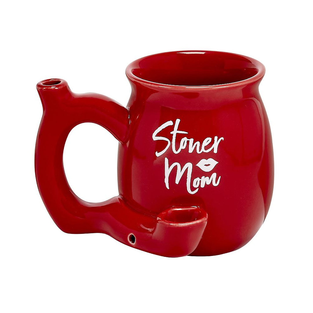ROAST & TOAST CERAMIC MUG W/ PIPE - RED STONER MOM
