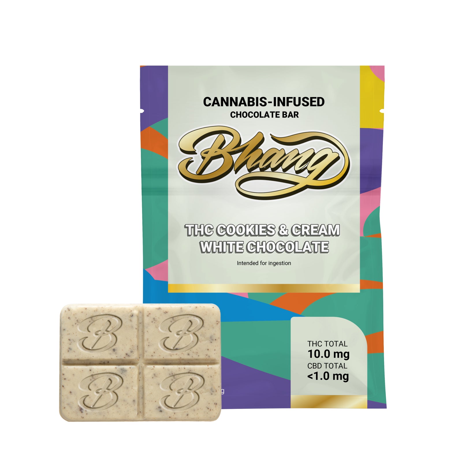 BHANG THC COOKIES AND CREAM WHITE CHOC (H) CHOC 10MG THC X 1
