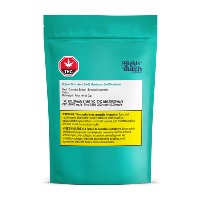 HIGHLY DUTCH ORGANIC MARRAKECH GOLD (H) HASH - 1G