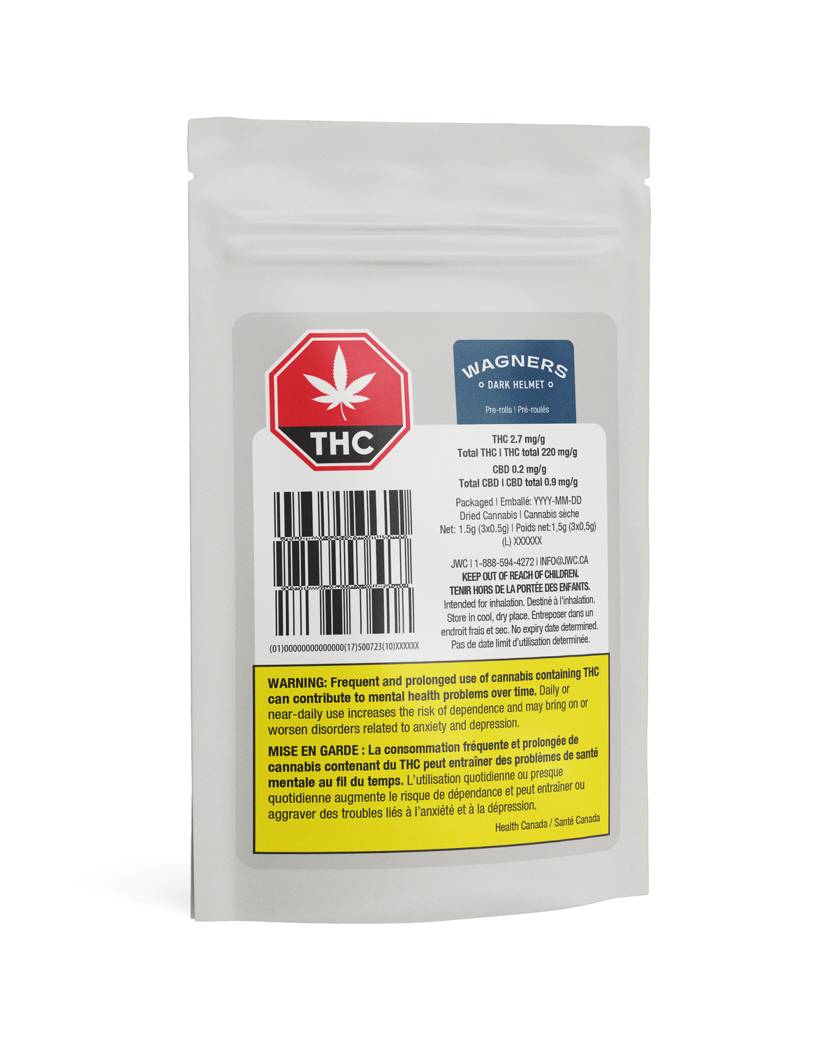 WAGNERS DARK HELMET (IND) PRE-ROLL - 0.5G X 3