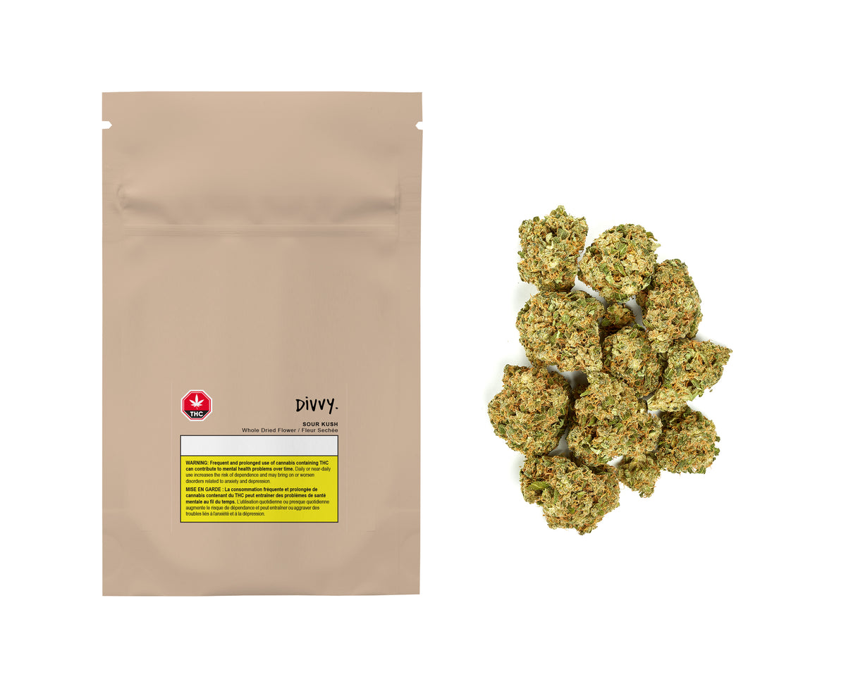 DIVVY SOUR KUSH (H) DRIED - 14G