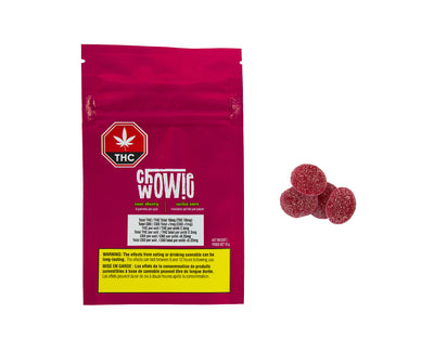 CHOWIE WOWIE SOUR CHERRY (H) CHEW - 2.5MG THC X 4