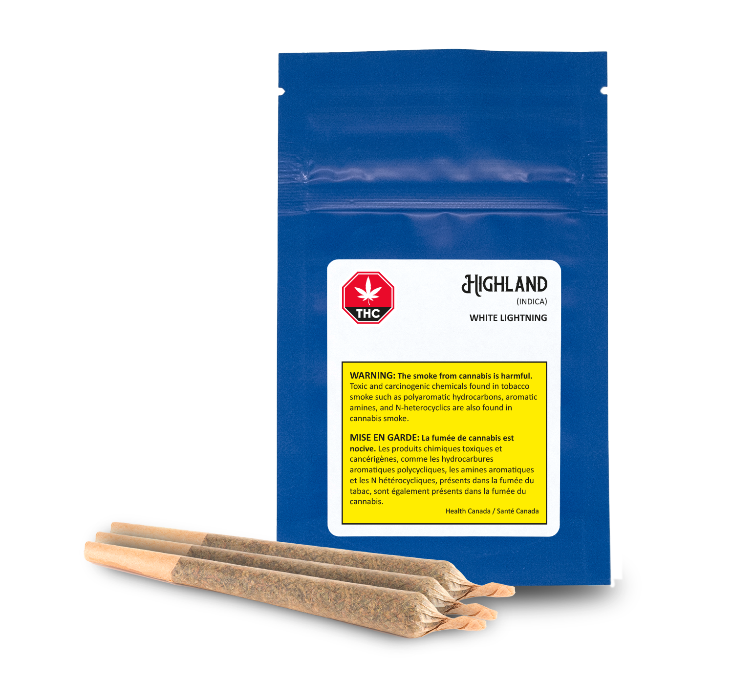 HIGHLAND GROW WHITE LIGHTNING (IND) PRE-ROLL - 0.5G X 3