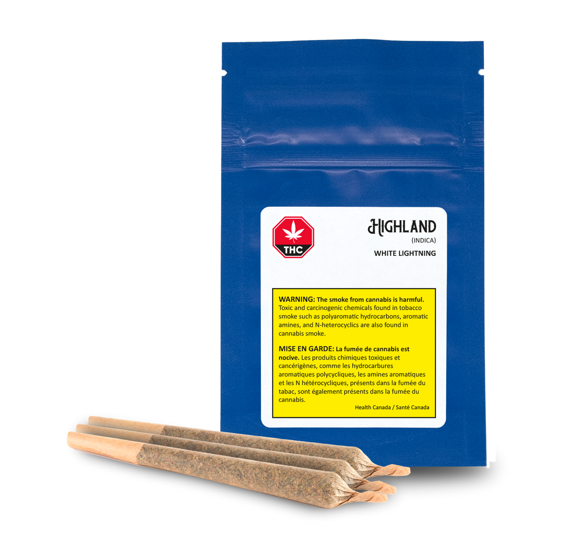 HIGHLAND GROW WHITE LIGHTNING (IND) PRE-ROLL - 0.5G X 3